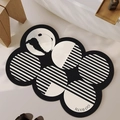 Tappeto bagno assorbente a forma di panda con strisce bianche e nere per la casa - Fango di diatomee - Strisce bianche e nere / 40x60cm