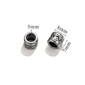 Silver vintage geometric pattern stainless steel bead with 8mm outer diameter for DIY jewelry - Geometric Texture Tube-Style 10