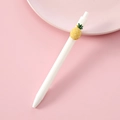 Penna a gel bianca a scatto con ciondolo a forma di ananas su sfondo rosa per studenti - 4 Ananas