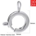 14mm stainless steel spring ring clasp for DIY jewelry making 10 pieces set - 14mm (10 Pieces/Pack) / Steel
