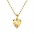 Bohemian style necklace with a yellow heart-shaped gemstone on a gold chain - Citrine, 14K Gold Plated, Approx. Weight 1.32g