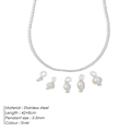 Collier minimaliste à pendentif en perles baroques en acier inoxydable argenté - Couleur Acier
