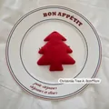 Red velvet Christmas tree hanging decoration for DIY crafts, size 8cm by 9cm - Christmas Tree A-01 (Dark Red)