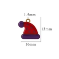 Red and purple Christmas hat pendant in stainless steel with 13mm by 16mm dimensions - Christmas Hat-Purple Brim