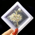 Ballerina brooch with colorful crystals and pearl in a white PE film display box - Ballerina Style (XZ017)