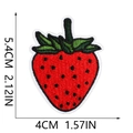 Detailed strawberry embroidery patch dimensions 5.4cm height by 4cm width - Strawberry (W12MZ-078-10)