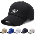 Casquette de baseball en coton ajustable avec broderie 1987 en noir et autres coloris - Taille unique / Bleu Royal