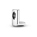 Silver hollow letter L charm bead with textured base for DIY jewelry making - Letter L