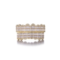 Luxury gold hip hop grillz set with shiny micro-pave crystals and mirror reflection - Gold (Top And Bottom)
