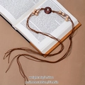 Bohemian handmade tassel waist chain with dark brown wax rope and wooden beads - Round Wood Plate Style (X530-2)