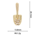 Creative 18k gold plated shovel pendant with zircon inlays for women necklaces - Gold Shovel