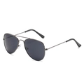 Kids aviator sunglasses with gunmetal frame and dark grey lenses for sun protection - Gunmetal Frame Grey Lens