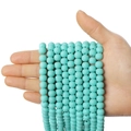 Grüne 8mm Fimo-Perlen in Strängen für die handgefertigte DIY-Schmuckherstellung - Cyan