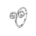 Adjustable silver spiral open toe ring with polished finish for women summer beach - Style 4-Double Spiral / Silver