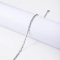 Minimalist silver stainless steel curb chain necklace displayed on white cylinder - 45+5cm / 4.0mm Twisted Lip Chain / Steel