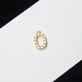 Gold plated micro-pave zircon letter charm with round sparkling crystal frame - Letter O