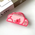 Pince à cheveux ours rose en acétate avec finition brillante pour coiffure douce - Ours Rose 8cm