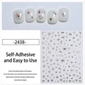 Rose gold metallic star and moon adhesive nail stickers featuring celestial heart designs - 2438 / Rose Gold