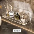 Large transparent acrylic bathroom shelf with water ripple texture measuring 24x9x8cm - Large (Bagged)