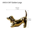 Polished gold mirror finish dachshund dog ceramic statue figurine in large size - Large / Gold
