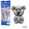 Macaron graue lange Modellierballons 100er Pack für kreative Tierfiguren und Dekoration - 100 Stk/Packung / Macaron Grau