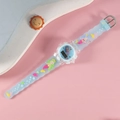 Light blue mermaid theme digital watch for kids with wave strap and colorful ocean pattern - Mermaid Blue