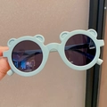 Mint green bear-shaped baby sunglasses with dark protective lenses for outdoor use - 1002 Blue (Bear Ears)