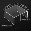 Clear acrylic U-shaped shelf 20x20x10cm with 5mm thickness for cabinet storage - 20x20x10cm (4mm)