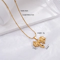 Collana a catena serpente in acciaio al titanio dorato con pendente a fiocco per donna - Fiocco Irregolare 2509