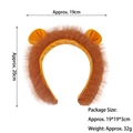 Detailed plush lion headband dimensions showing 19cm width and 20cm height on white background - Lion Headband