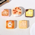Cute resin cat and bear themed miniature toy food charms for DIY crafts and accessories - Mixed