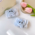Polsini in peluche blu chiaro per lavare il viso con simpatiche stelle sorridenti - Stile Stella Sorridente (75#) / 1 Pezzo / Blu