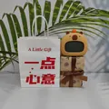 Cute Capybara digital alarm clock with gift box and paper bag for kids and students - Small Bag + Eiffel Tower Box + Chinese Manual / Button Version (English Week)
