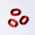 Oval amber red acrylic U-shape open chain links for DIY handbag and jewelry accessories - 19.5*14.5mm / Red