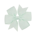 Handmade mint green grosgrain ribbon bow hair clip for girls with ribbed texture - Mint Green