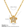 Goldene Edelstahl Stern Halskette mit funkelnden Kristall-Strasssteinen verziert - Stern Stil (XL220) / Gold