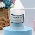 Blue soy wax aromatherapy candle in frosted glass jar with Gulf of Alaska scent - Frosted Sky Blue - Gulf of Alaska