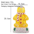 Lebkuchenmann-Spieluhr mit Schneekugel, rotem Schal und Sockeldetails, Höhe 25,5 cm - Große Lebkuchenmann-Wasserlaterne