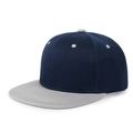 Hip-Hop-Snapback-Cap mit flachem Schirm in Marineblau und Hellgrau Kontrastfarbe - Marine & Grau