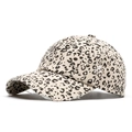 Gorra de béisbol con estampado de leopardo beige y detalles desgastados estilo retro - Beige