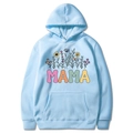 Light blue Mama Est 2025 hoodie featuring floral letter print for Mother's Day - Light Blue Zircon