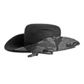 Chapeau de brousse extérieur camouflage noir à large bord avec mentonnière réglable - Taille unique / Noir