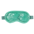 Mint green gel bead eye mask with transparent PVC cover and elastic strap for cold therapy - Eye Mask / Green