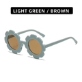 Kids flower frame sunglasses in light green matte finish with brown lenses - Matte Grey Blue Frame Brown Lens