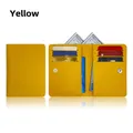 Yellow leather multi-slot card holder wallet with RFID protection and snap closure - RFID 9 Slots with Coin Pocket / Ginger Yellow