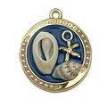 Blue ocean pendant with golden starfish, seashells and pearl border for DIY jewelry - Blue Broken Shell Conch-22063