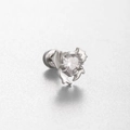 Surgical steel cartilage stud with heart-shaped zircon and thorny flame claw setting - Thorn Heart Style (A138-2#)