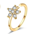 18K gold plated nose ring with clear micro-paved cubic zirconia in flower design - Style 13