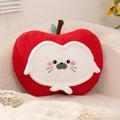 Cuscino a forma di mela rossa in peluche Sherpa con muso di cane per decorazione - 50cm (0.6kg) / Rosso