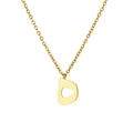 Minimalist stainless steel necklace featuring a polished golden letter D pendant on a thin chain - Arabic Letter 15